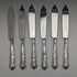 1975 British vintage sterling silver handle table cutlery 6 pair set in case
